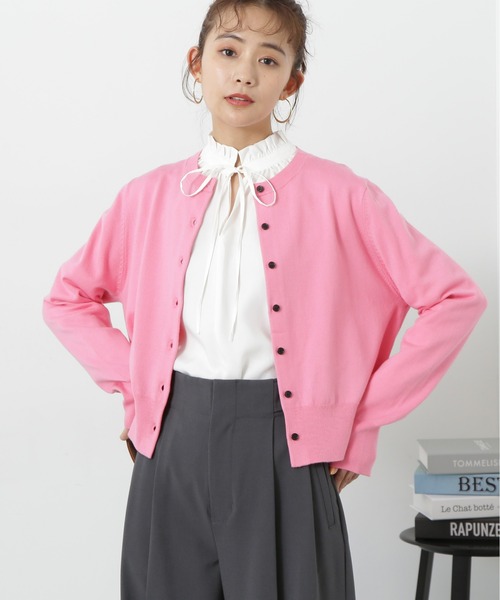 N.(N. Natural Beauty Basic)(エヌエヌナチュラルビューティーベーシック)の「◆コンパクトカーディガン(カーディガン/ボレロ・レディース・グリーン/ピンク/ブラック系その他・MEDIUM)」の3枚目の写真