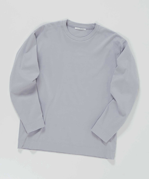 MEN'S MELROSE(メンズメルローズ)の「マーセライズドスムースクルーネックロングスリーブTシャツ(Tシャツ/カットソー・メンズ・ブルーグレー/ホワイト/チャコールグレー・2/3/4)」の12枚目の写真