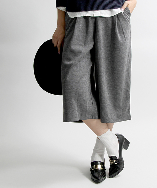 WEGO（ウィゴー）の「WEGO/ポンチガウチョパンツ（その他パンツ・レディース・ブラック/ネイビー/ダークグリーン/ダークグレー・FREE）」の3枚目の写真