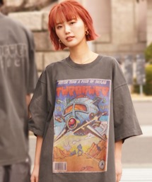 【ムラサキスポーツ限定】THRASHER/スラッシャー Tシャツ ピグメント加工 コミックプリント ビックシルエット THMS-24SPCOMICT