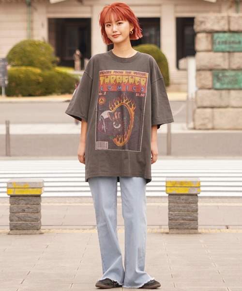 THRASHER（スラッシャー）の「【ムラサキスポーツ限定】THRASHER/スラッシャー Tシャツ ピグメント加工 コミックプリント ビックシルエット THMS-24SPCOMICT（Tシャツ/カットソー・メンズ・ブラック系3/ブラック系1/ブラック系8/ブラック系6/ブラック系7/ブラック系5/ブラック系2/ブラック系4・M/L/XL）」の12枚目の写真