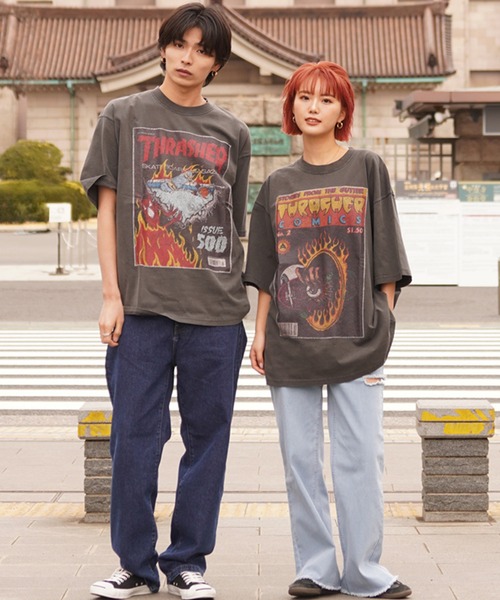 THRASHER（スラッシャー）の「【ムラサキスポーツ限定】THRASHER/スラッシャー Tシャツ ピグメント加工 コミックプリント ビックシルエット THMS-24SPCOMICT（Tシャツ/カットソー・メンズ・ブラック系3/ブラック系1/ブラック系8/ブラック系6/ブラック系7/ブラック系5/ブラック系2/ブラック系4・M/L/XL）」の15枚目の写真