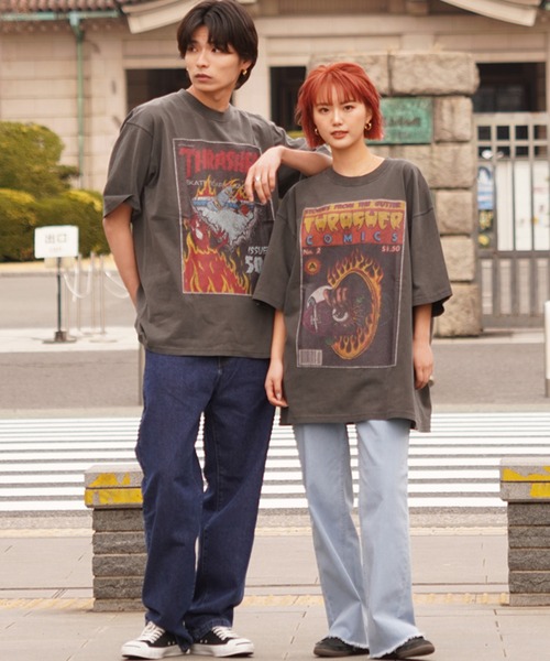 THRASHER（スラッシャー）の「【ムラサキスポーツ限定】THRASHER/スラッシャー Tシャツ ピグメント加工 コミックプリント ビックシルエット THMS-24SPCOMICT（Tシャツ/カットソー・メンズ・ブラック系3/ブラック系1/ブラック系8/ブラック系6/ブラック系7/ブラック系5/ブラック系2/ブラック系4・M/L/XL）」の16枚目の写真