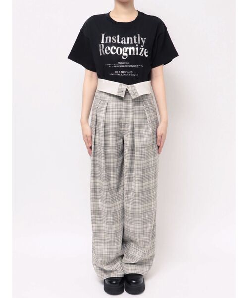 jouetie(ジュエティ)の「ターンバックウエストルーズパンツ(スラックス・レディース・オフホワイト/グレー/レッド・MEDIUM)」の11枚目の写真