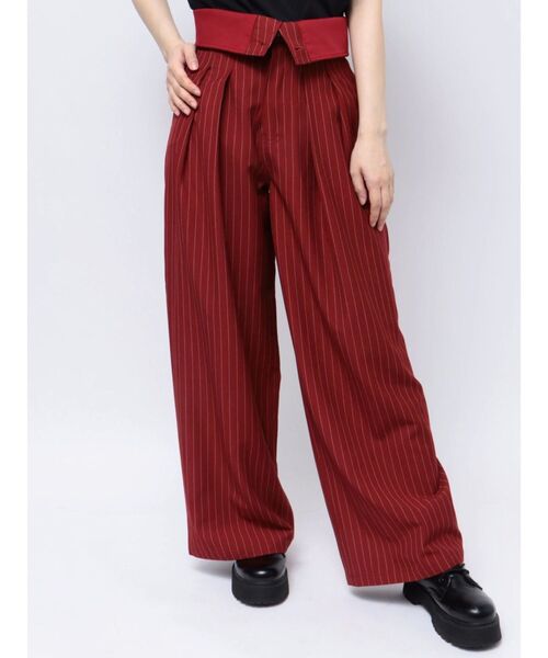 jouetie(ジュエティ)の「ターンバックウエストルーズパンツ(スラックス・レディース・オフホワイト/グレー/レッド・MEDIUM)」の15枚目の写真