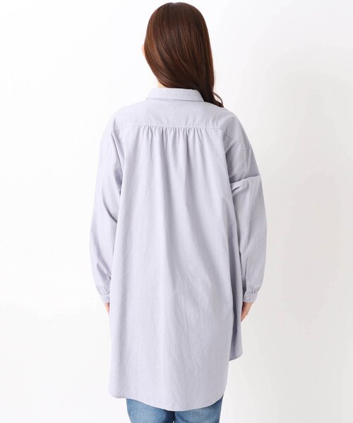 one'sterrace（ワンズテラス）の「コットン オックスチュニック シャツ（シャツ/ブラウス・レディース・アイボリー系8/ライトグレー系8/ブルー系その他7/ネイビー系5・02）」の7枚目の写真