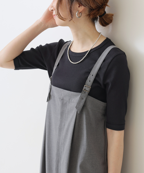 Spick &amp; Span - Spick&amp;Span ソデボタン  リブプルオーバー Spick & Span（スピックアンドスパン）の「コンパクトリブプル