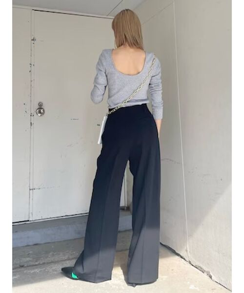 EVRIS(エヴリス)の「バックオープンリブトップス(Tシャツ/カットソー・レディース・グレー/ホワイト/ブラック・FREE)」の15枚目の写真