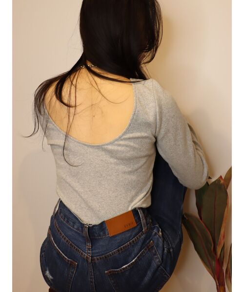 EVRIS(エヴリス)の「バックオープンリブトップス(Tシャツ/カットソー・レディース・グレー/ホワイト/ブラック・FREE)」の19枚目の写真