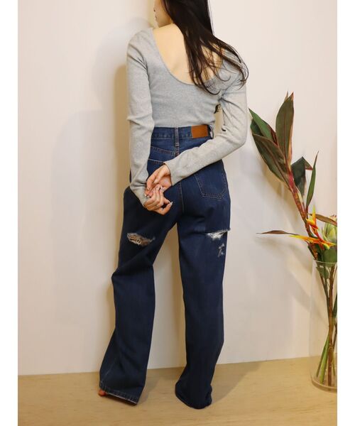 EVRIS(エヴリス)の「バックオープンリブトップス(Tシャツ/カットソー・レディース・グレー/ホワイト/ブラック・FREE)」の20枚目の写真