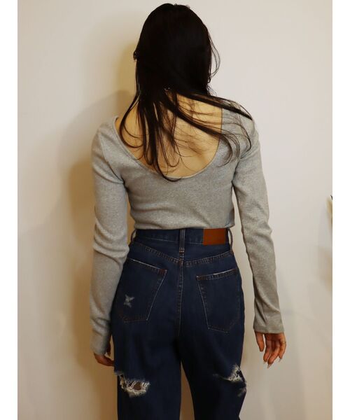 EVRIS(エヴリス)の「バックオープンリブトップス(Tシャツ/カットソー・レディース・グレー/ホワイト/ブラック・FREE)」の21枚目の写真