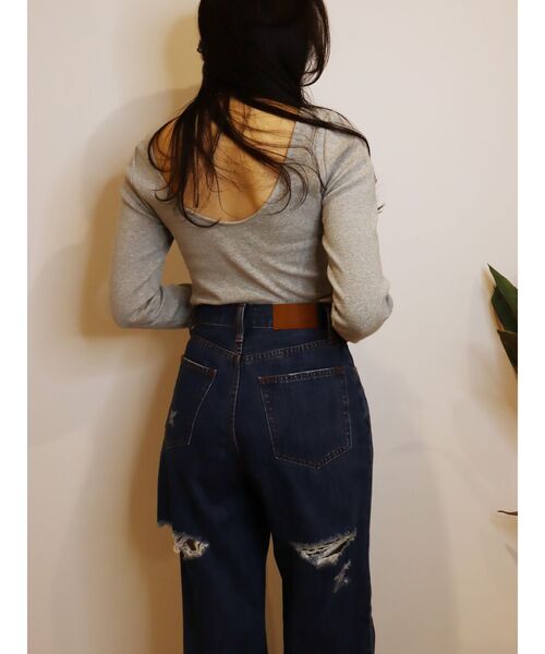 EVRIS(エヴリス)の「バックオープンリブトップス(Tシャツ/カットソー・レディース・グレー/ホワイト/ブラック・FREE)」の22枚目の写真