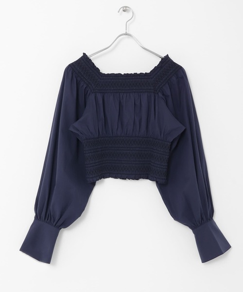 KBF（ケイビーエフ）の「スモッキングミニトップス（シャツ/ブラウス・レディース・ネイビー/アイボリー・ONE）」の11枚目の写真