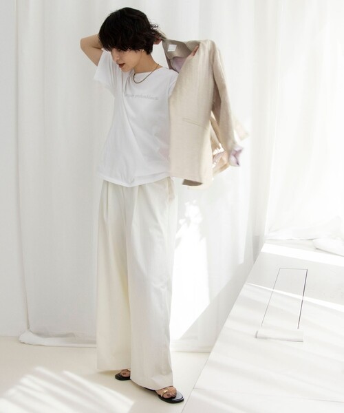 NOLLEY’S（ノーリーズ）の「スーピマコットンrespireロゴT（Tシャツ/カットソー・レディース・ホワイト/ホワイト系その他3・FREE）」の4枚目の写真