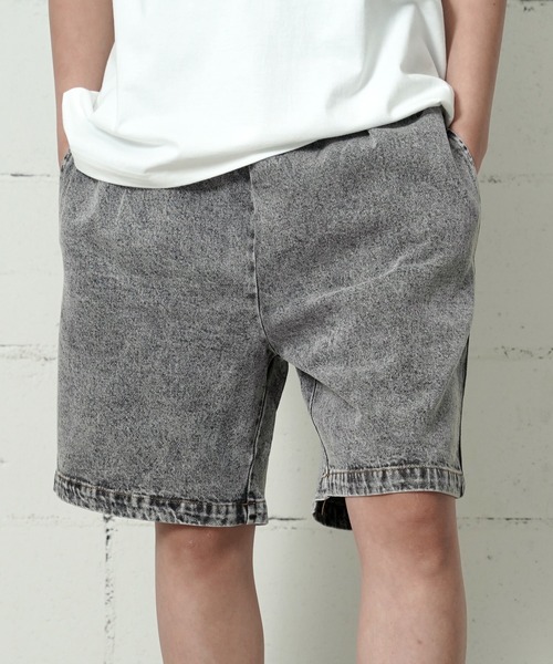 COOKMAN(クックマン)の「Cookman クックマン シェフ ショートパンツ ハーフパンツ イージーパンツ Snow Washed Denim Black(デニムパンツ・メンズ・ケミカルウォッシュ・MEDIUM/LARGE)」の1枚目の写真