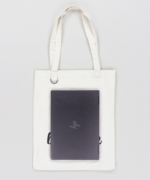 SPINNS（スピンズ）の「コットントートバッグ LOOK（トートバッグ・メンズ・ネイビー/オフホワイト/イエロー・ONESIZE）」の9枚目の写真