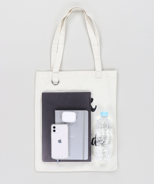 SPINNS（スピンズ）の「コットントートバッグ LOOK（トートバッグ・メンズ・ネイビー/オフホワイト/イエロー・ONESIZE）」の10枚目の写真