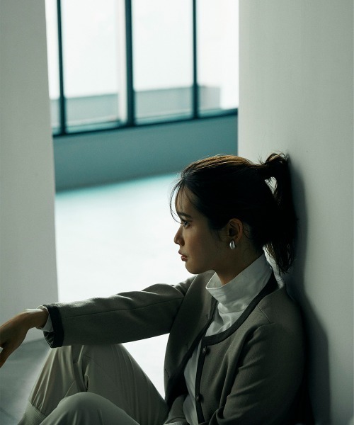 sail(サイル)の「【sail】ノーカラージャケット 小さいサイズ【低身長・小柄女性向けサイズ】(ノーカラージャケット・レディース・アイボリー/モカ・PS/PS(XS-S))」の3枚目の写真