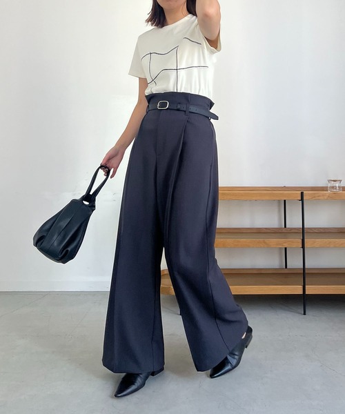 CAPRICIEUX LE'MAGE（カプリシューレマージュ）の「ベルトSETワイドパンツ（その他パンツ・レディース・ピンク/チャコールグレー/ベージュ・36/38）」の18枚目の写真