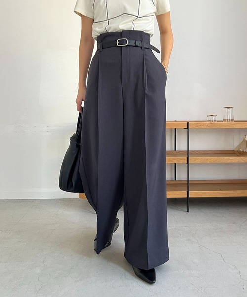 CAPRICIEUX LE'MAGE（カプリシューレマージュ）の「ベルトSETワイドパンツ（その他パンツ・レディース・ピンク/チャコールグレー/ベージュ・36/38）」の13枚目の写真