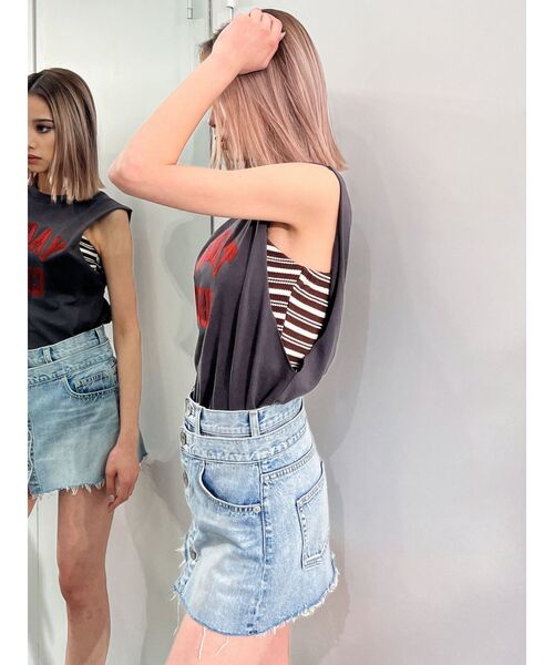 GYDA(ジェイダ)の「YACHT CLUBサガラTシャツ(タンクトップ・レディース・チャコールグレー/オフホワイト/ブラック・FREE)」の12枚目の写真