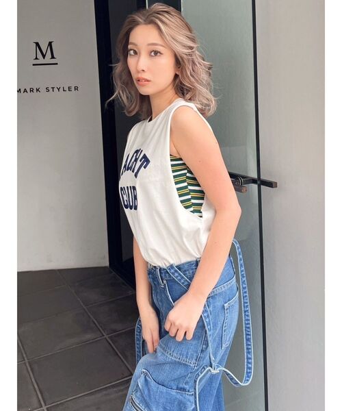 GYDA(ジェイダ)の「YACHT CLUBサガラTシャツ(タンクトップ・レディース・チャコールグレー/オフホワイト/ブラック・FREE)」の19枚目の写真