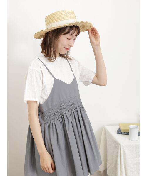 Samansa Mos2(サマンサ モスモス)の「シャーリング切替キャミチュニック(チュニック・レディース・キナリ/チャコールグレー/ブルー・F)」の9枚目の写真