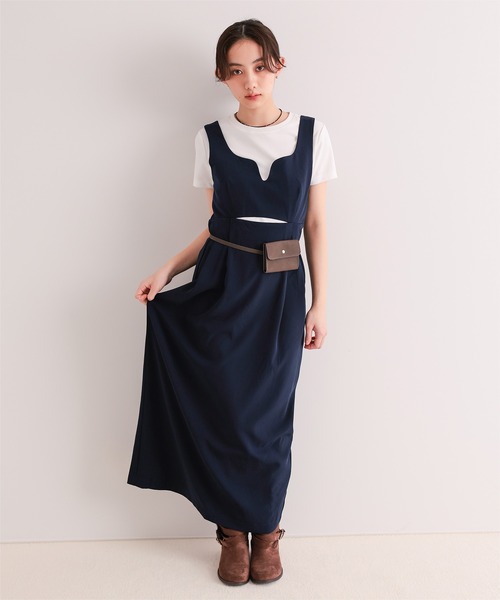 miette(ミエット)の「ウエストカットワンピース(ワンピース・レディース・ネイビー/チャコール・FREE)」の10枚目の写真