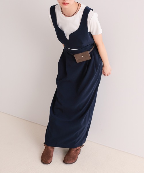 miette(ミエット)の「ウエストカットワンピース(ワンピース・レディース・ネイビー/チャコール・FREE)」の14枚目の写真