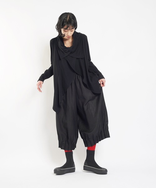 gomme(ゴム)の「Li/Rキャンバス ヘムタックパンツ(その他パンツ・レディース・ブラック・MEDIUM)」の3枚目の写真