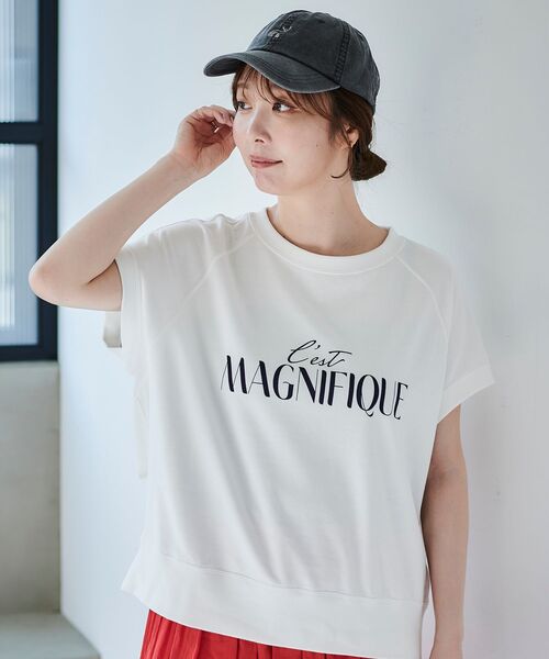 tシャツ ミニ裏毛ロゴフレンチプルオーバー レディース セール】ミニ裏毛ロゴフレンチプルオーバー（Tシャツ/カットソー