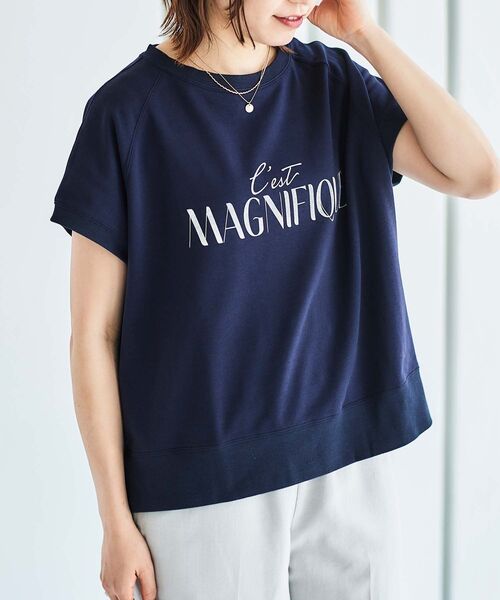 tシャツ ミニ裏毛ロゴフレンチプルオーバー レディース セール】ミニ裏毛ロゴフレンチプルオーバー（Tシャツ/カットソー