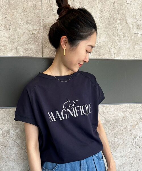 tシャツ ミニ裏毛ロゴフレンチプルオーバー レディース セール】ミニ裏毛ロゴフレンチプルオーバー（Tシャツ/カットソー