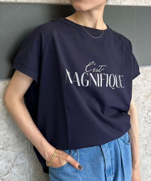 tシャツ ミニ裏毛ロゴフレンチプルオーバー レディース セール】ミニ裏毛ロゴフレンチプルオーバー（Tシャツ/カットソー
