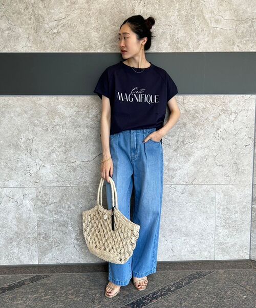tシャツ ミニ裏毛ロゴフレンチプルオーバー レディース セール】ミニ裏毛ロゴフレンチプルオーバー（Tシャツ/カットソー