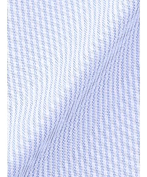 Perfect Suit FActory(パーフェクトスーツファクトリー)の「【形態安定】半袖ワイシャツ【クラシコ】先染めストライプ柄 グレー/サックス/ラベンダー(ビジネスシャツ・メンズ・ラベンダー/サックスブルー/グレー・M/S/3L/L/LL)」の5枚目の写真