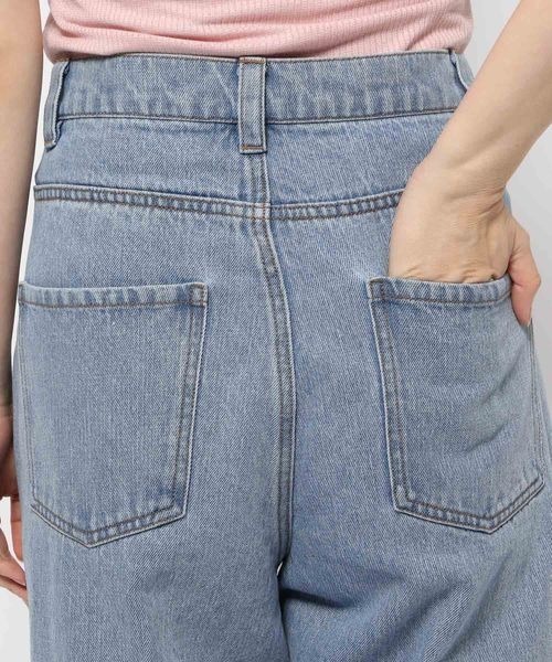 mysty woman（ミスティウーマン）の「【セルフカット可！美脚デニム】ストレートカットオフデニムパンツ 129880（デニムパンツ・レディース・ブラック/ブルー・SMALL/MEDIUM）」の12枚目の写真