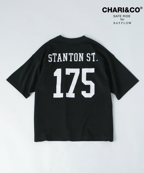 CHARI&CO（チャリアンドコー）の「【CHARI&CO SAFE RIDE for BAYFLOW】フットボールTシャツ（Tシャツ/カットソー・メンズ・チャコール/ライトベージュ・MEDIUM/LARGE）」の18枚目の写真