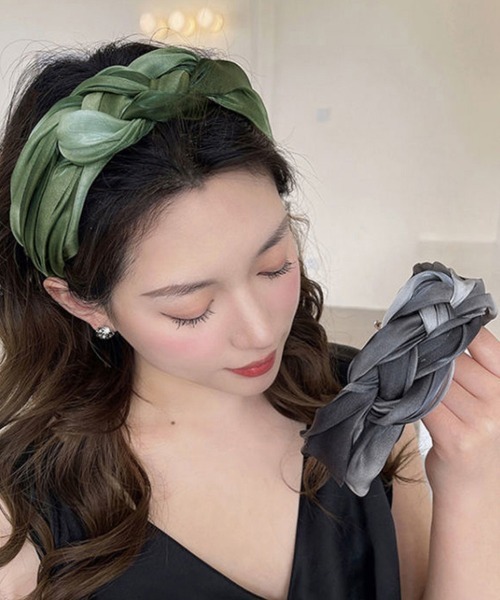 Miniministore（ミニミニストア）の「三つ編みカチューシャ 韓国風 ヘアバンド（カチューシャ・レディース・パープル/カーキ/グレー/ブルー/ブラウン・FREE）」の11枚目の写真