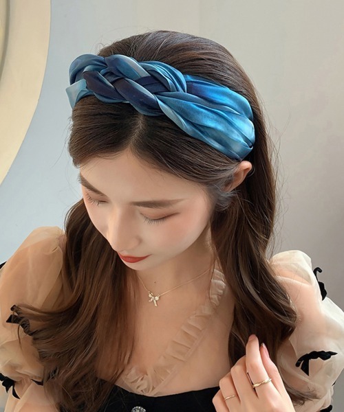 Miniministore（ミニミニストア）の「三つ編みカチューシャ 韓国風 ヘアバンド（カチューシャ・レディース・パープル/カーキ/グレー/ブルー/ブラウン・FREE）」の12枚目の写真