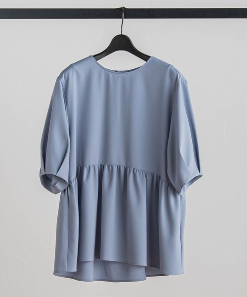 LAUTREAMONT（ロートレアモン）の「【WEB限定】UV＆接触冷感ストレッチペプラムブラウス≪洗濯機で洗える≫（シャツ/ブラウス・レディース・ライトブルー/ベージュ/オフホワイト/ネイビー・7号/9号）」の20枚目の写真