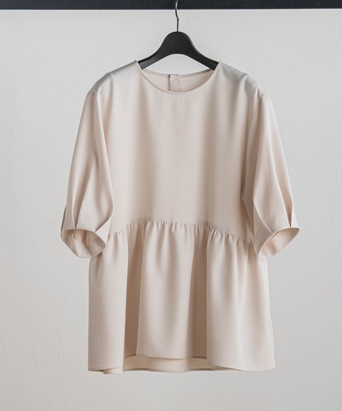 LAUTREAMONT（ロートレアモン）の「【WEB限定】UV＆接触冷感ストレッチペプラムブラウス≪洗濯機で洗える≫（シャツ/ブラウス・レディース・ライトブルー/ベージュ/オフホワイト/ネイビー・7号/9号）」の21枚目の写真