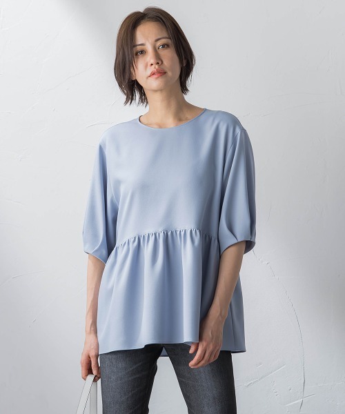 LAUTREAMONT（ロートレアモン）の「【WEB限定】UV＆接触冷感ストレッチペプラムブラウス≪洗濯機で洗える≫（シャツ/ブラウス・レディース・ライトブルー/ベージュ/オフホワイト/ネイビー・7号/9号）」の11枚目の写真