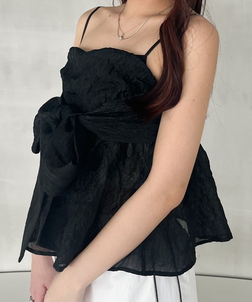 Heather(ヘザー)の「ジャガードリボンデザインキャミ 127431(キャミソール・レディース・ホワイト/ブラック/ブルー・FREE)」の8枚目の写真