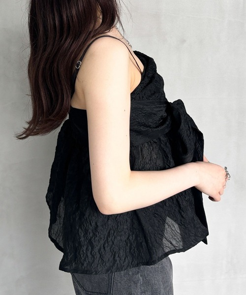 Heather(ヘザー)の「ジャガードリボンデザインキャミ 127431(キャミソール・レディース・ホワイト/ブラック/ブルー・FREE)」の12枚目の写真