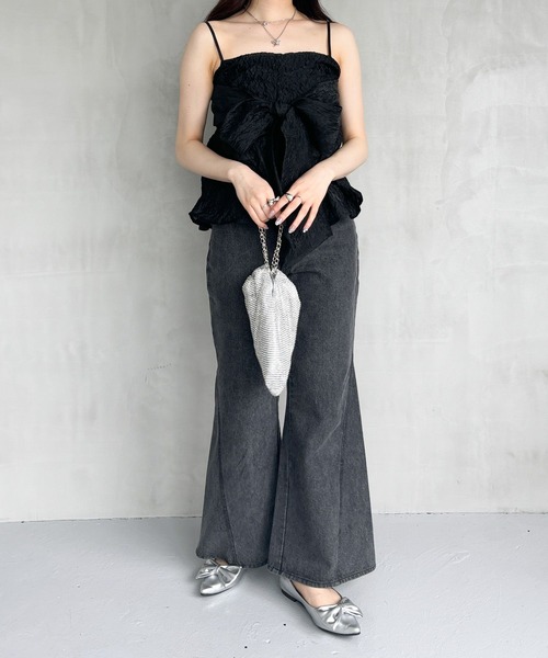 Heather(ヘザー)の「ジャガードリボンデザインキャミ 127431(キャミソール・レディース・ホワイト/ブラック/ブルー・FREE)」の14枚目の写真