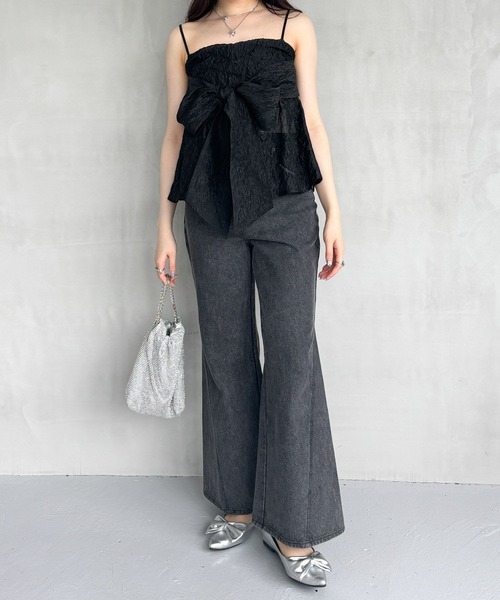 Heather(ヘザー)の「ジャガードリボンデザインキャミ 127431(キャミソール・レディース・ホワイト/ブラック/ブルー・FREE)」の15枚目の写真