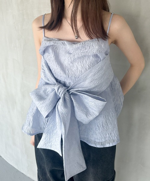 Heather(ヘザー)の「ジャガードリボンデザインキャミ 127431(キャミソール・レディース・ホワイト/ブラック/ブルー・FREE)」の19枚目の写真