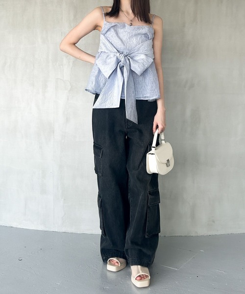 Heather(ヘザー)の「ジャガードリボンデザインキャミ 127431(キャミソール・レディース・ホワイト/ブラック/ブルー・FREE)」の22枚目の写真