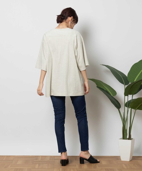 Healthknit(ヘルスニット)の「Healthknit(ヘルスニット)フットボールTシャツ(Tシャツ/カットソー・レディース・ホワイト/ブラック/キナリ・L/M)」の21枚目の写真